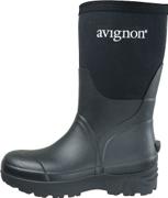 Avignon Mora Mid Basic svart gummistøvel for jakt